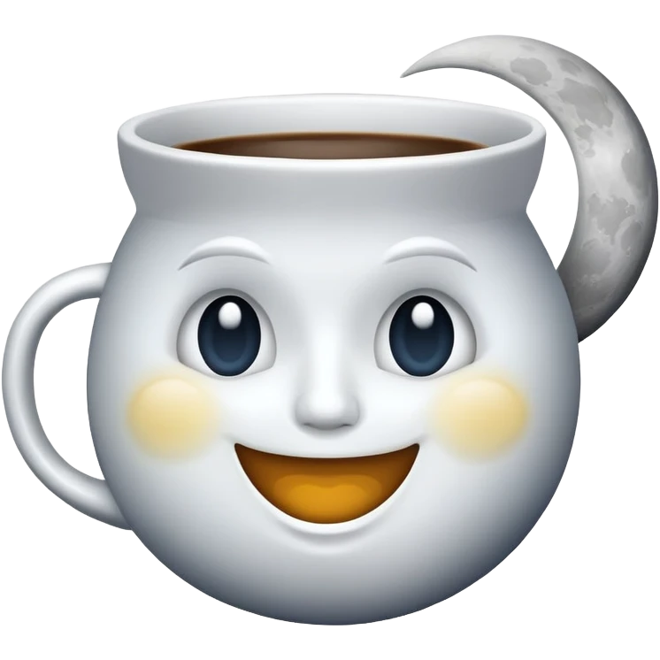 Moon with a mug face  emoji