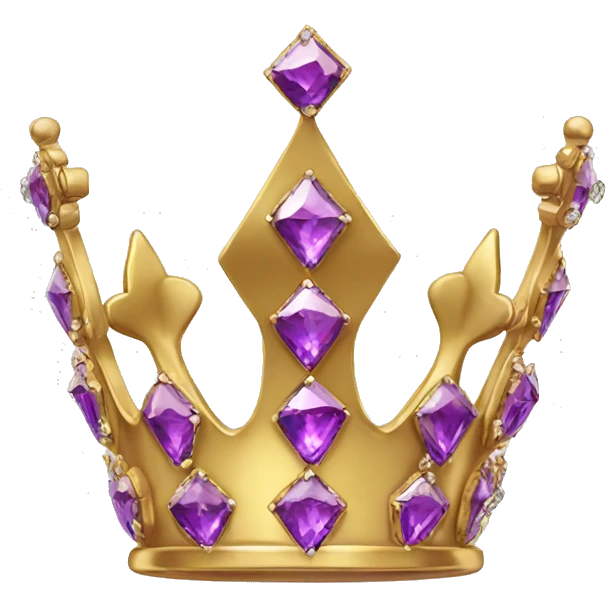Gold Crown with puple diamonds emoji