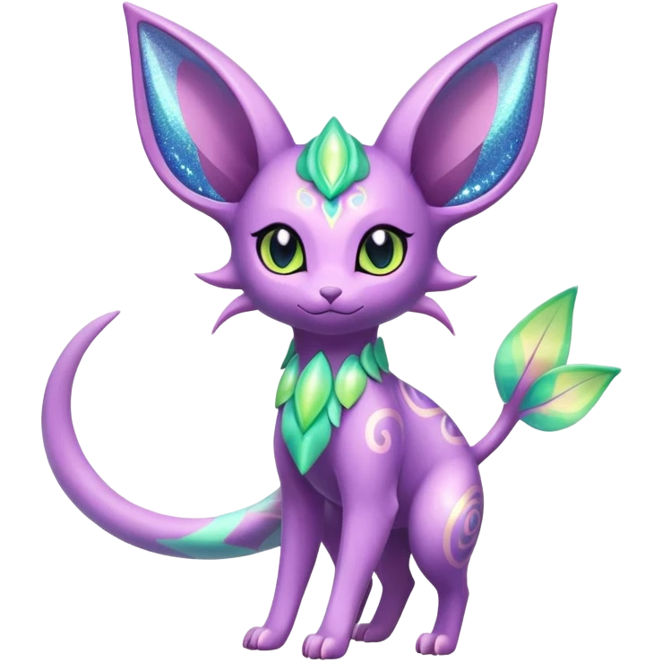 Shiny Exotic Cute Nebulae Sparkly Espeon-Meganium-Aurorus-Amaura-Hybrid-Creature with pattern-markings emoji