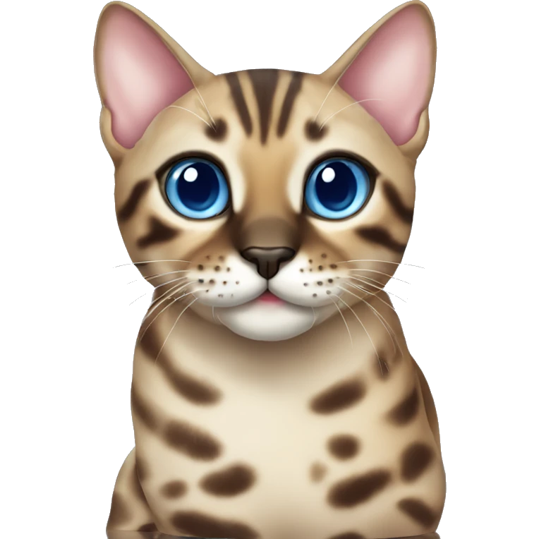 Seal Bengal cat with Blue eyes sitting emoji