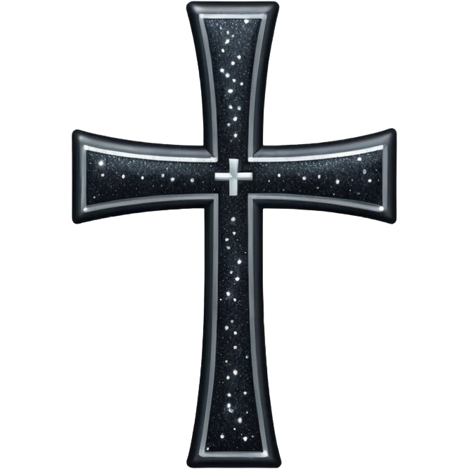 Glitter black cross emoji