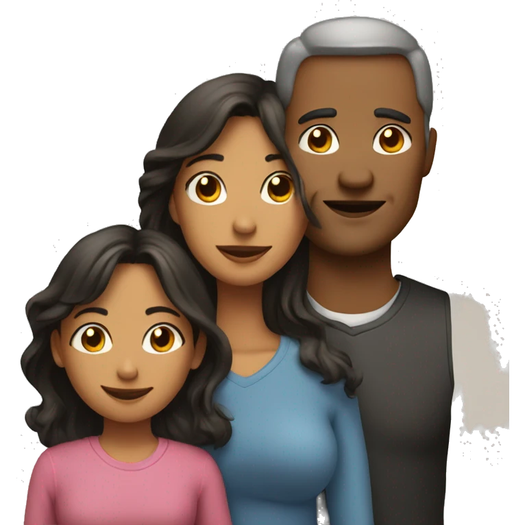 Mom daughter and dad emoji
