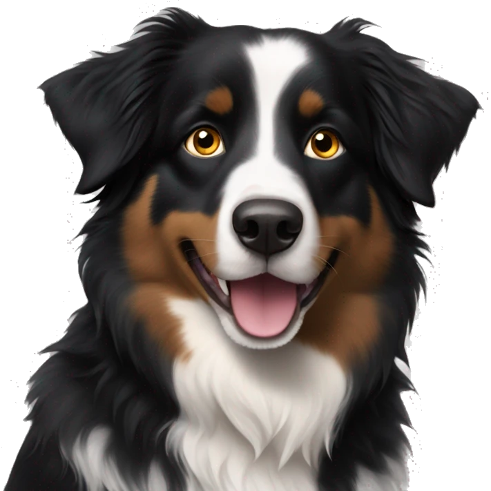 Black tri Australian shepherd emoji