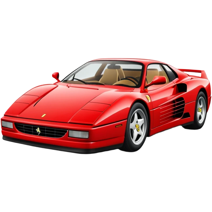 red Ferrari Testarossa sports car emoji