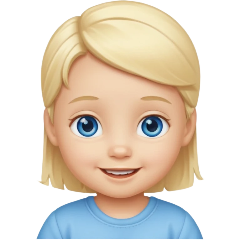 Blonde blue eyes baby with smile emoji