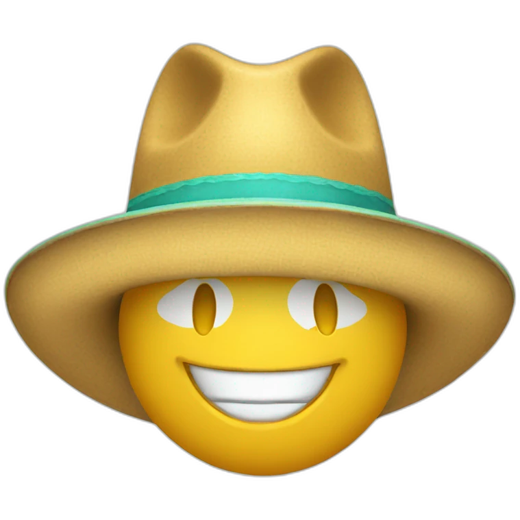 Emoji sonriendo con sombrero  emoji