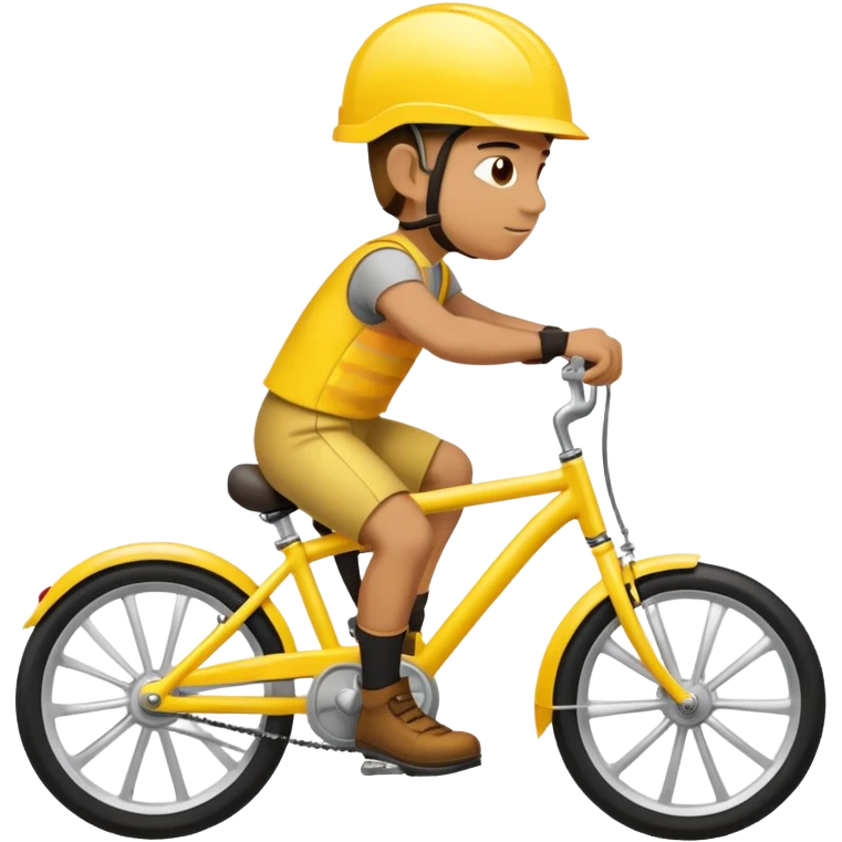 yellow bike with yellow helmet with a guy on it  emoji