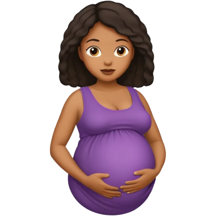 Black Woman with huge pregnant belly emoji
