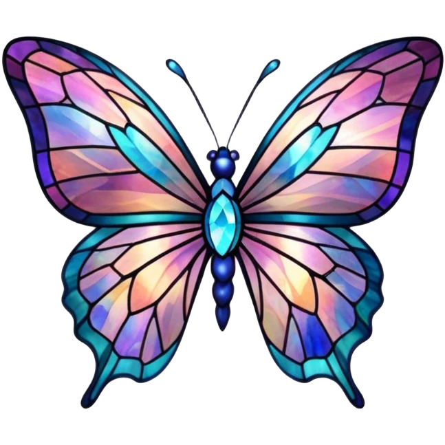 Nebula Gemstone Crystal Stained Glass Butterfly emoji