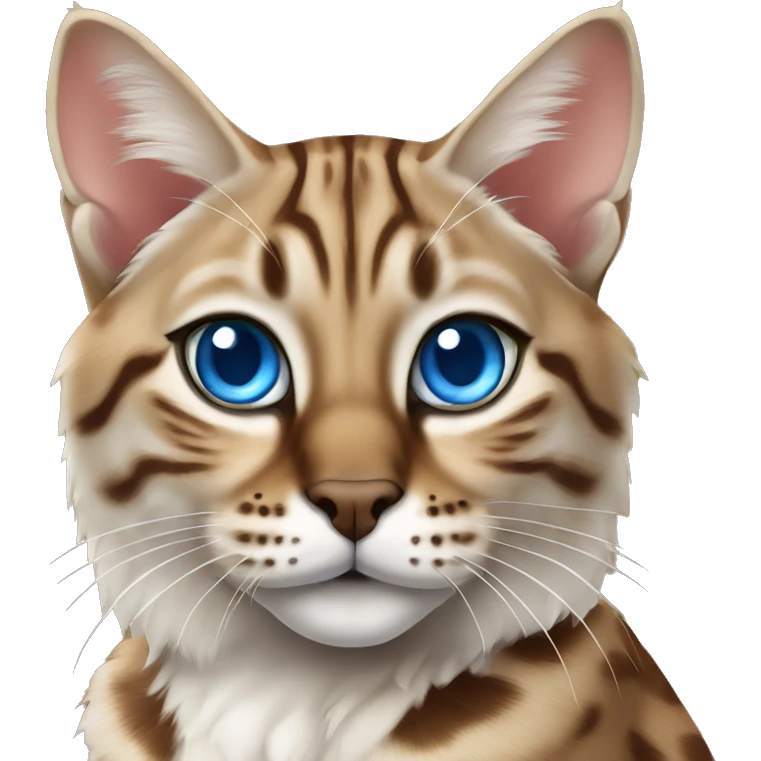 Lynx Bengal cat with Blue eyes sitting emoji