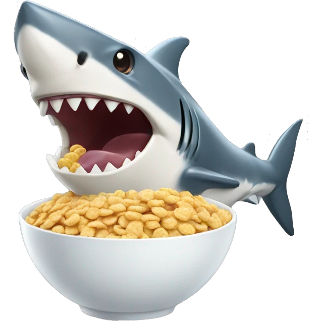 Shark eating cereal emoji