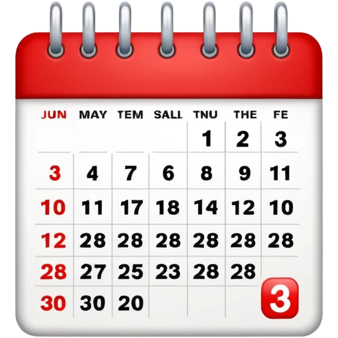 CALENDAR WITH 30 emoji