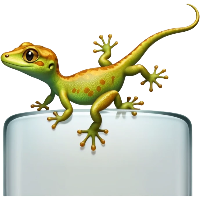 cinematic-gecko-realistic-full-body-climbing-emoji,-tiny-agile-frame-sticking-to-a-glass-surface-with-specialized-toes,-smooth-speckled-skin-in-rich-earthy-tones,-large-glistening-eyes-wide-and-watchful,-delicate-curved-tail-balancing-its-body,-tiny-mouth-hinting-at-an-adorable-smirk,-simplified-yet-realistic-focused-features,-highly-detailed,-glowing-with-a-subtle-warm-luminance emoji