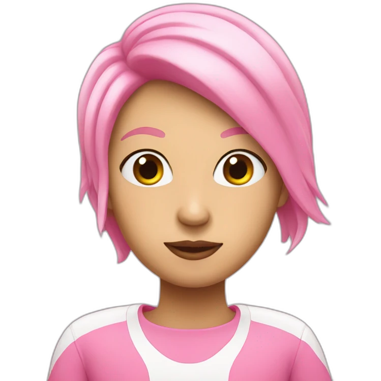 Pink and white emoji