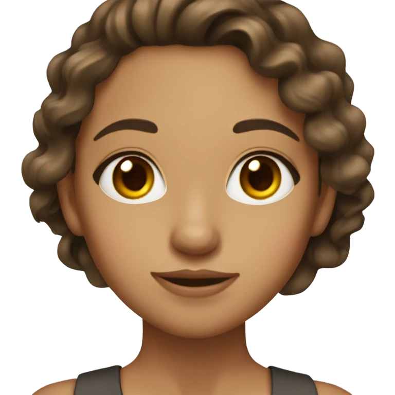 girl with olive skin, brown eyes and brown long wavy hair, an a bow holding papers emoji