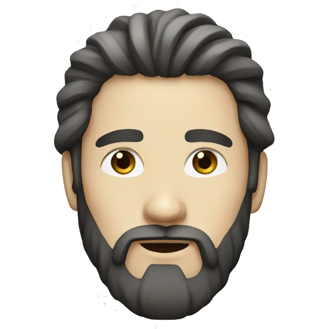  a white with Japanese eyes man with long hair and a beard emoji