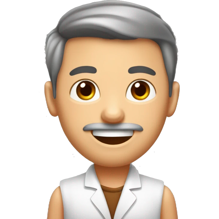 Crea un avatar de medio cuerpo de un nutricionista pelirrojo con ojos grandes y de color marrón rron, cara fina, pelo corto, empieza por ahí y vamos refinando el resultado  emoji
