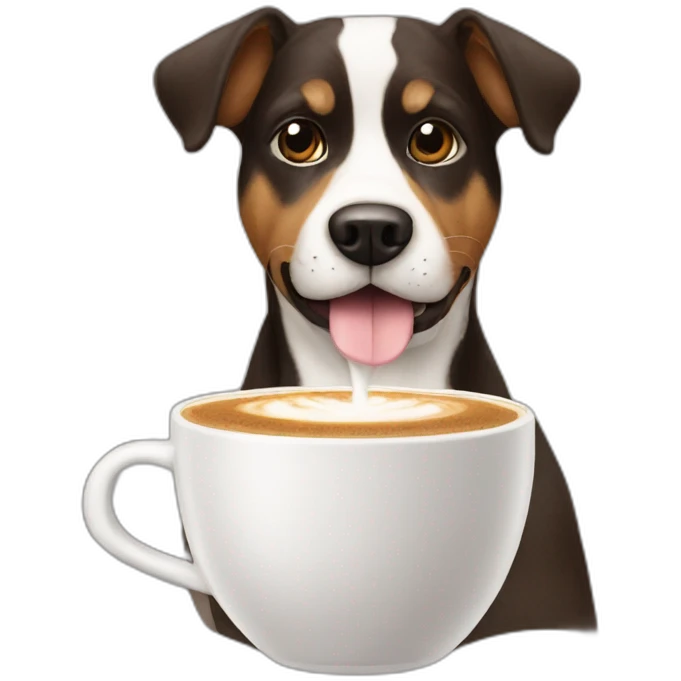 A dog serving a Capuccino  emoji