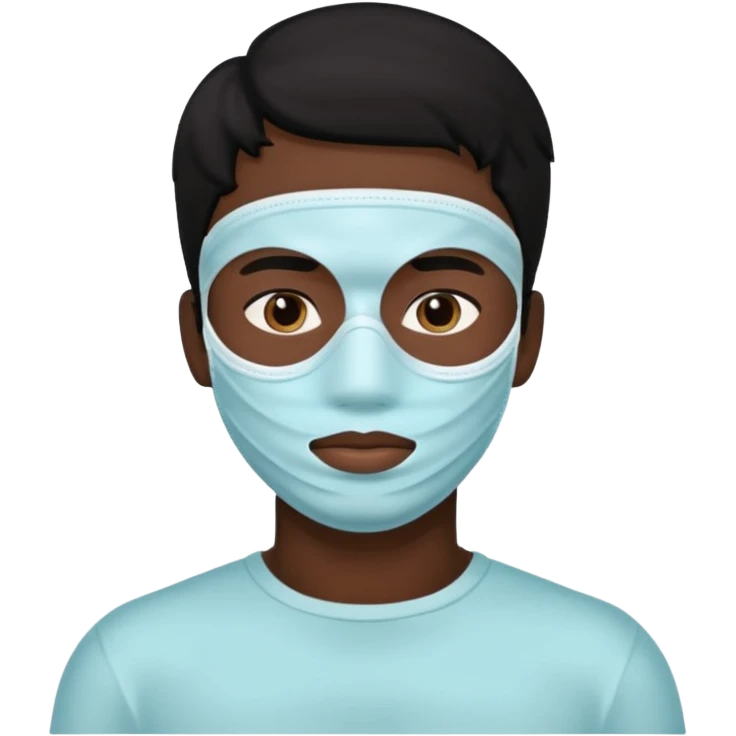 black hair man, Skincare  mask emoji