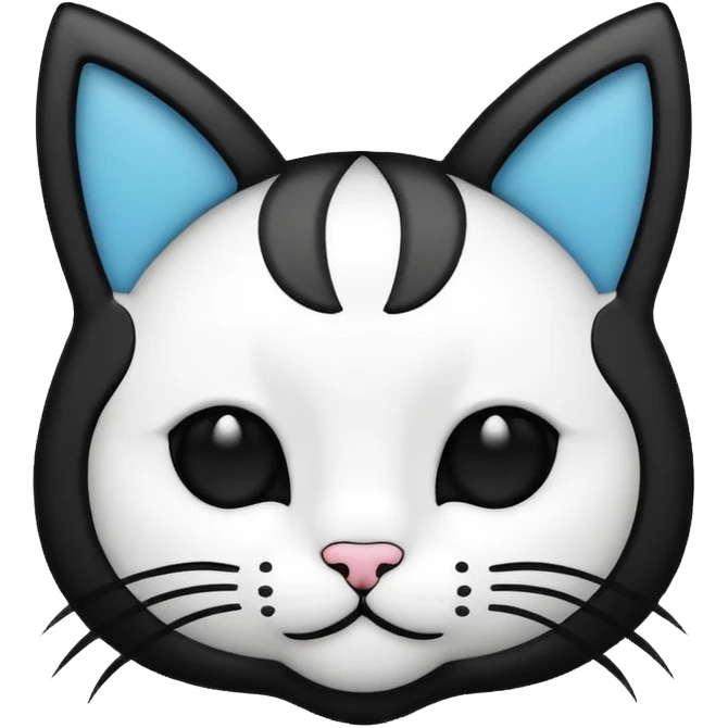 cute cat ear outline photo frame, emoji style emoji