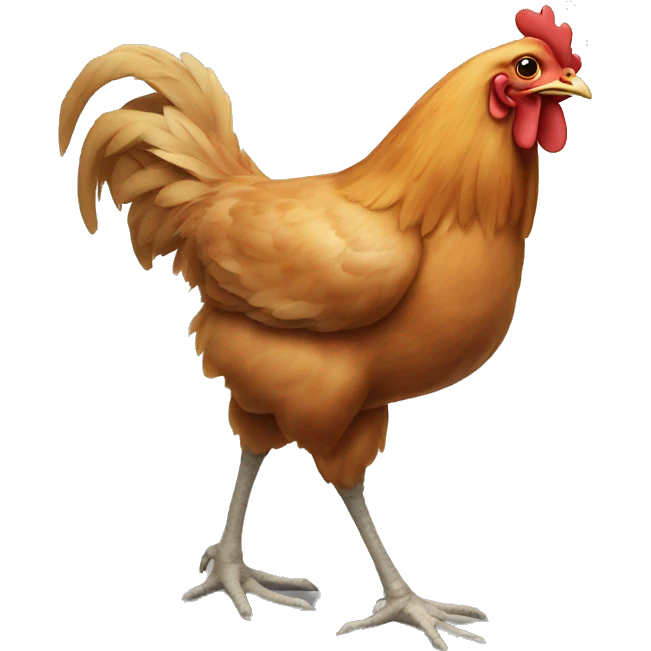 Chicken with its legs in the air emoji