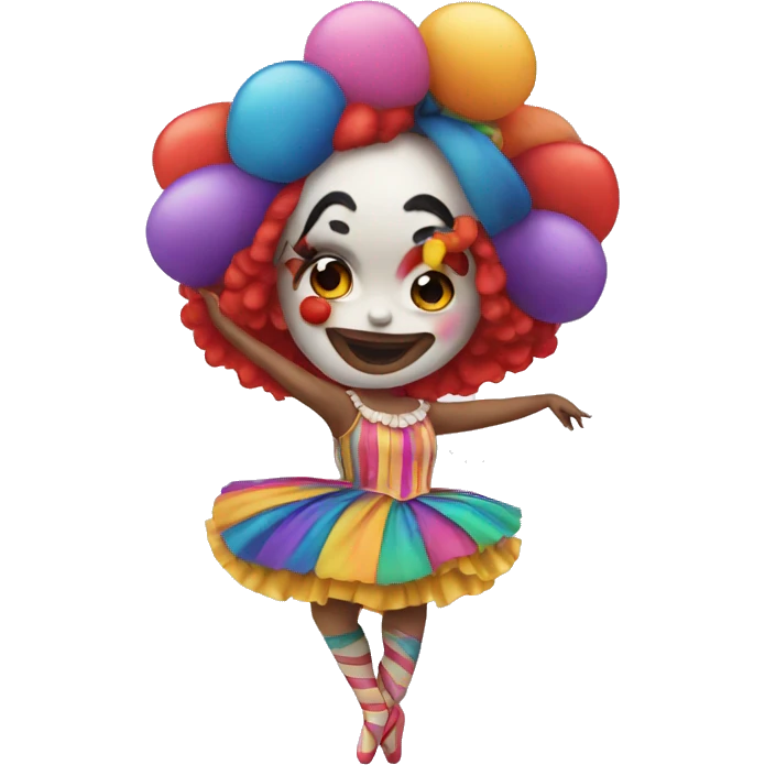 Ballerina dressed as a clown very colorful emoji