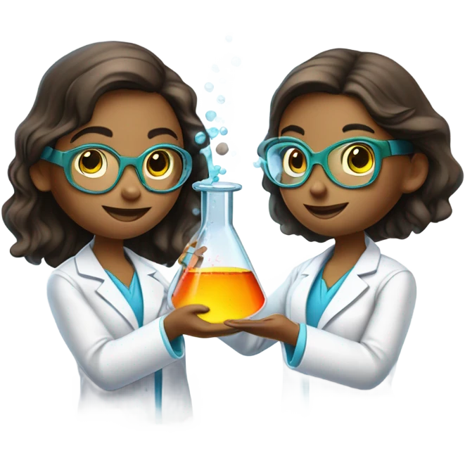 2 Girls doing science  emoji