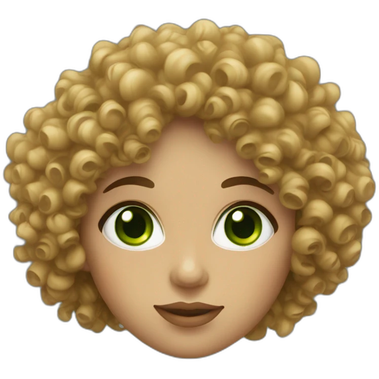 argentinian curly woman with green eyes emoji
