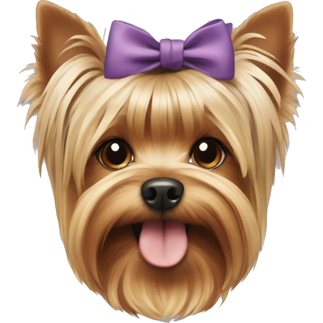 Yorkshire Terrier with a bow on his head emoji