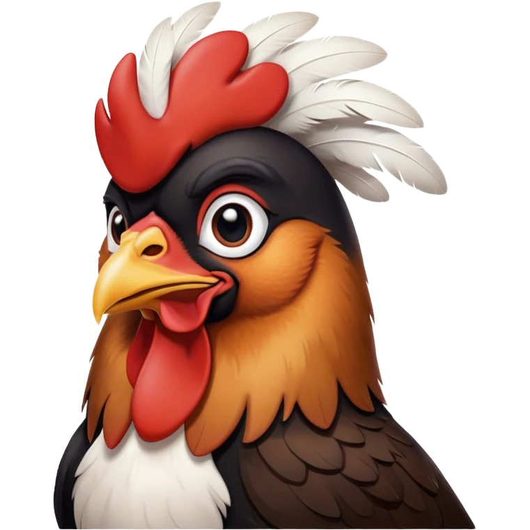 Chicken with black dog emoji