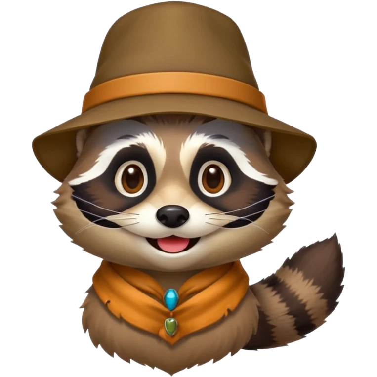 colorfull racoon with mustache emoji