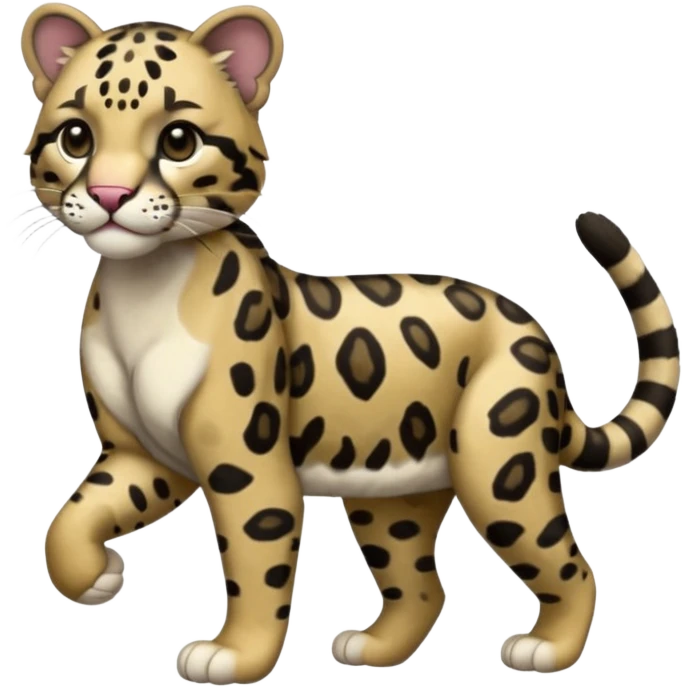 clouded leopard full body walking emoji