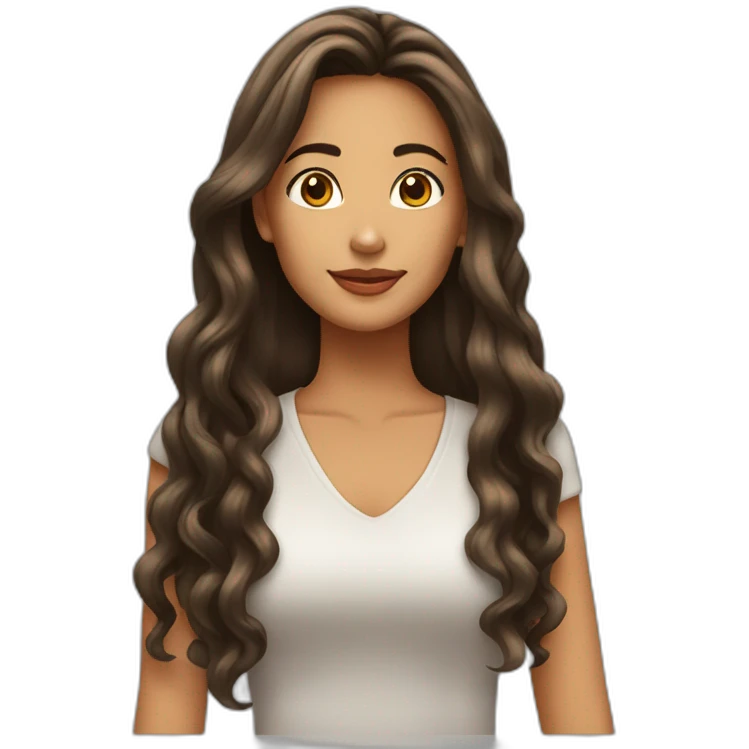 Chica de cabello largo cafe emoji