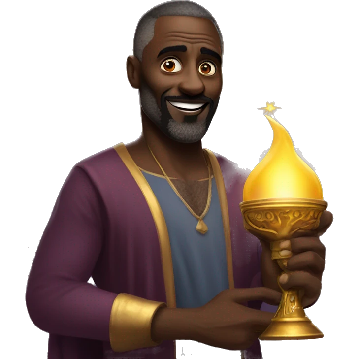 idris elba genie with lamp emoji