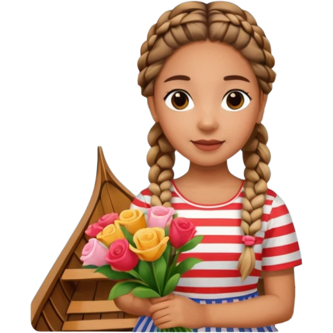 venice gondolier girl with braids emoji