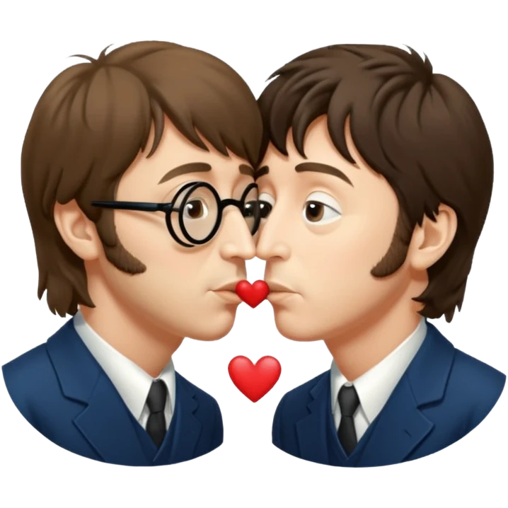 john lennon and paul mccartney kissing emoji