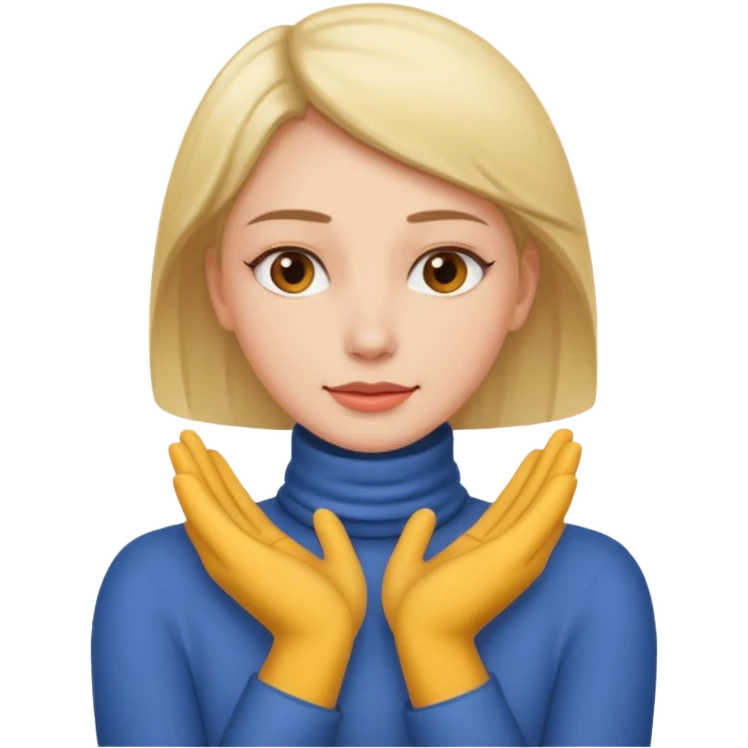 woman putting both hands around her neck  emoji