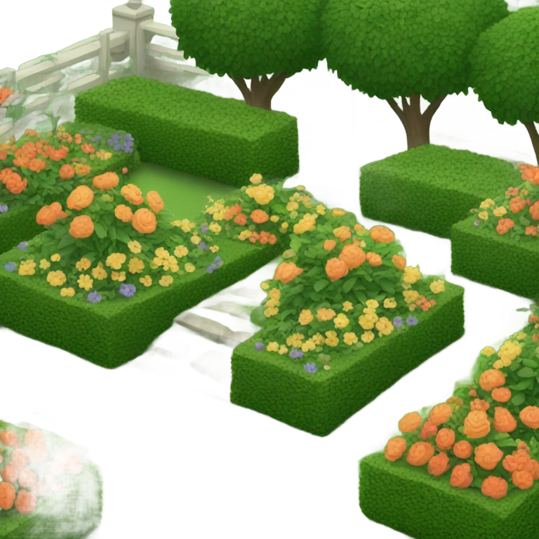 Green garden with flowers emoji