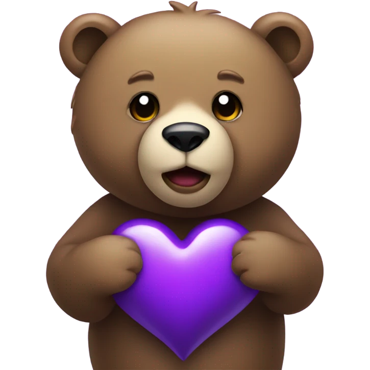 Bear holding a Purple Heart  emoji
