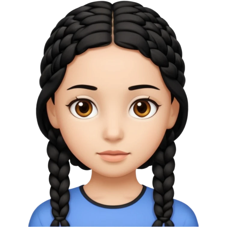 Girl with simple black braid  emoji