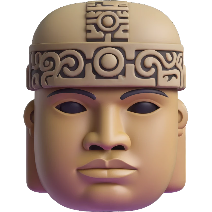 Olmec stone head emoji