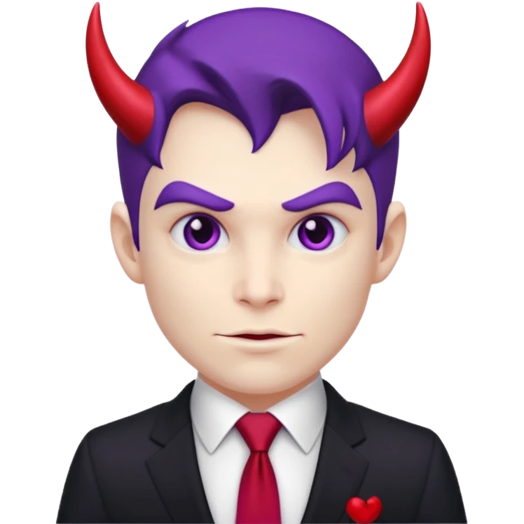 purple devil with suit emoji