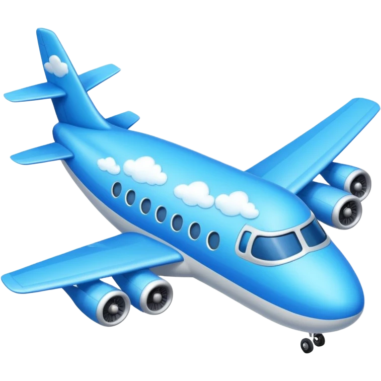 Design a cartoon-style airplane with a smiling face & playful wings. emoji