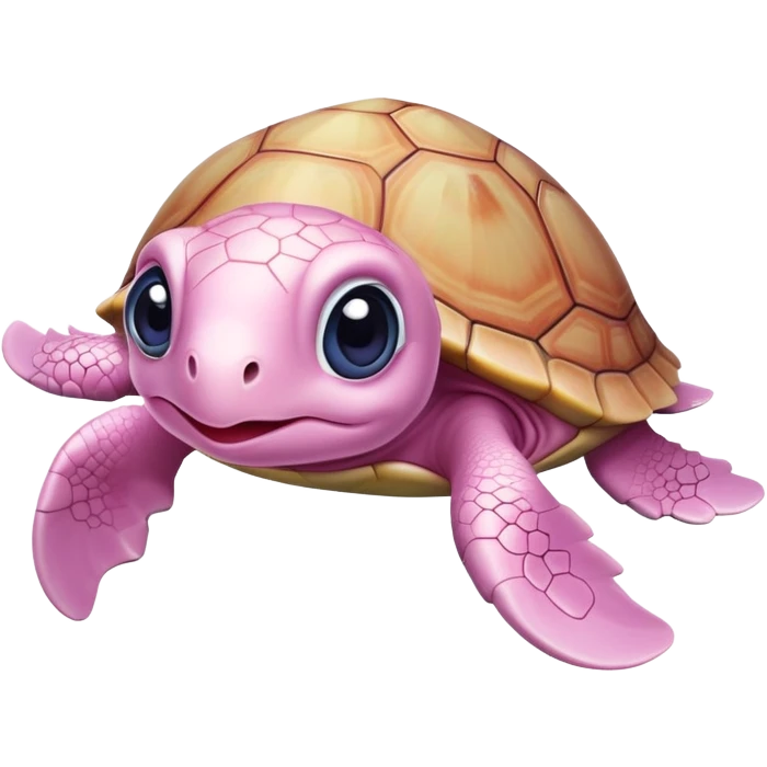 light pink baby turtle with big cute eyes emoji