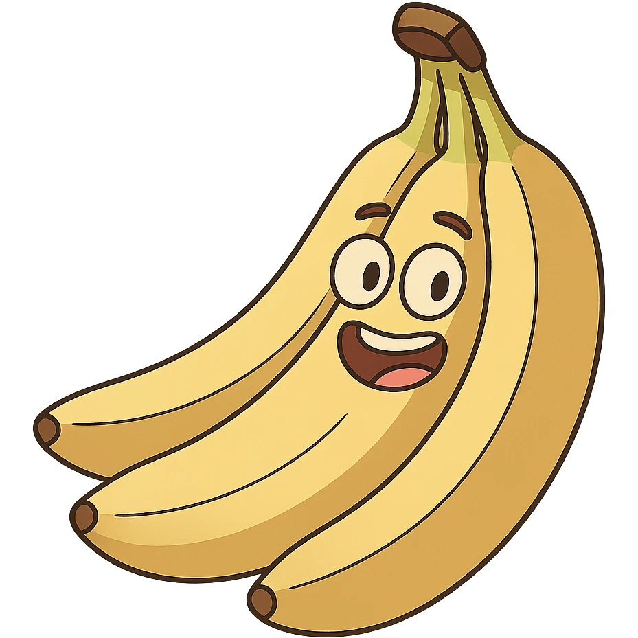 a bunch of bananas, playful and bright, cartoon style emoji