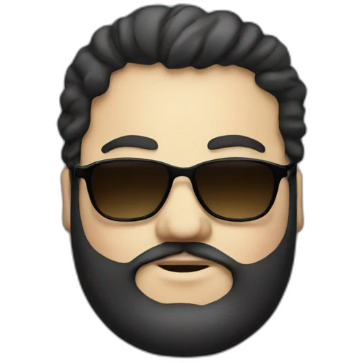 fat white guy with dark hair and beard with sunglasses emoji