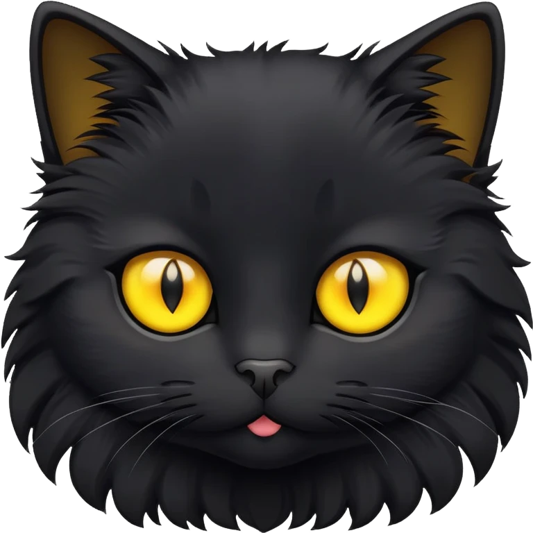 small black cat with yellow eyes emoji