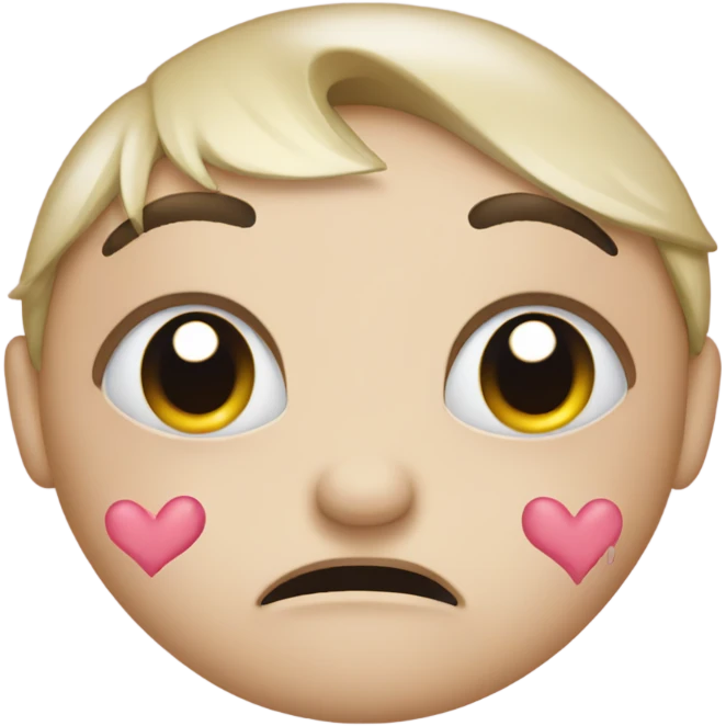 Pleading eyes with hearts emoji