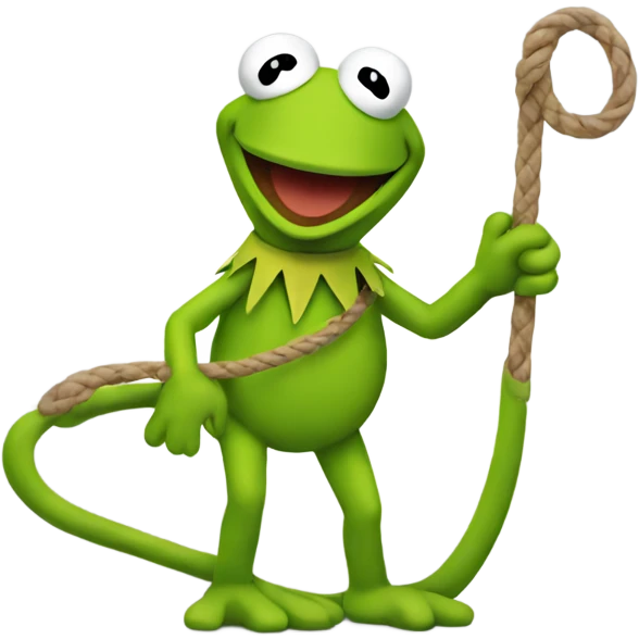 kermit with a whip emoji
