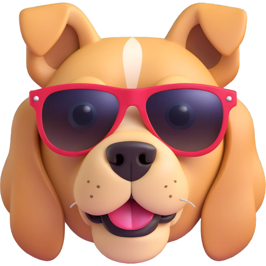 dog face wearing sunglasses emoji